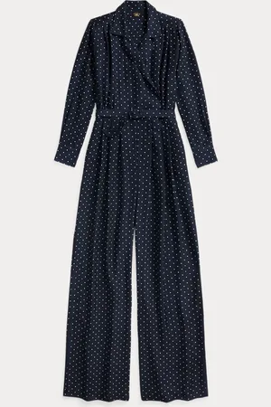 Ralph Lauren Tuta in crêpe di seta a pois