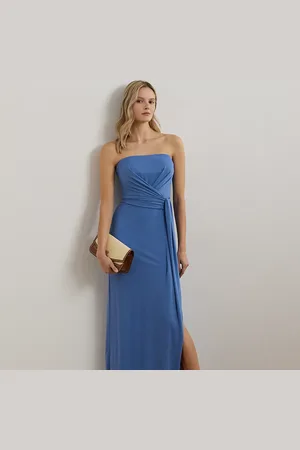 Ralph Lauren Abito senza spalline in jersey a pieghe
