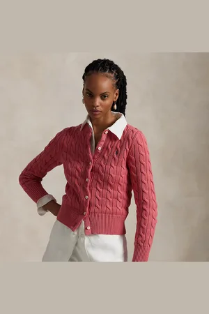 Ralph Lauren Cardigan a girocollo in cotone a trecce