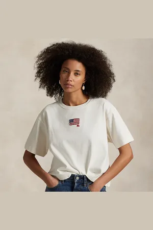 Ralph Lauren Maglietta corta in jersey con bandiera