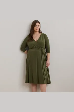 Ralph Lauren Taglie Plus - Abito in jersey scollo a V incrociato