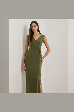 Ralph Lauren Abito lungo in jersey a spalle scoperte