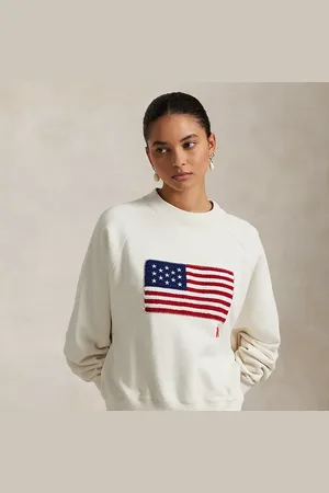 Ralph Lauren Girocollo in spugna con logo e bandiera