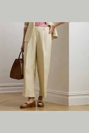 Ralph Lauren Pantaloni in misto lino a gamba larga