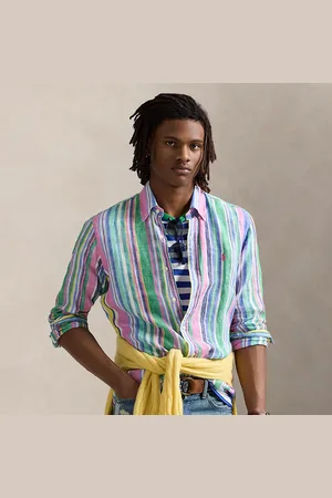Ralph Lauren Camicia in lino a righe Custom-Fit