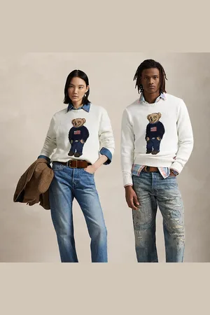 Ralph Lauren Maglia Polo Bear in lino e cotone