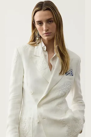 Ralph Lauren Giacca Collen in micro-piqué ricamata