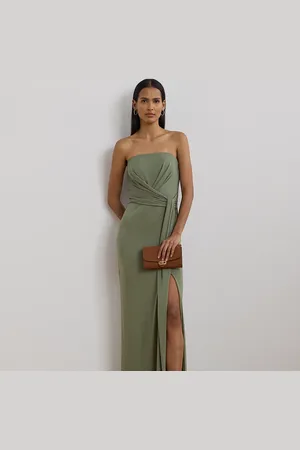 Ralph Lauren Abito senza spalline in jersey a pieghe