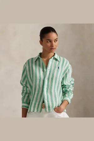 Ralph Lauren Camicia ampia e corta in lino vichy