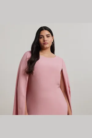 Ralph Lauren Taglie Plus - Abito in georgette con mantella