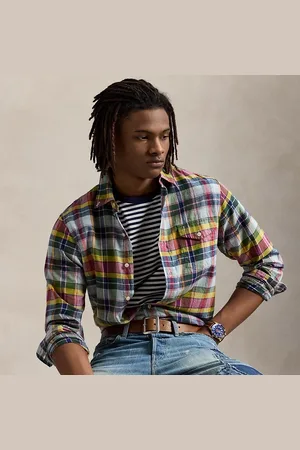 Ralph Lauren Camicia in madras indaco Classic-Fit