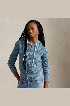 Ralph Lauren Felpa a trecce con cappuccio e cerniera