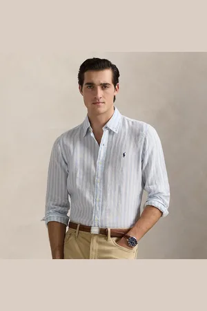 Ralph Lauren Camicia in lino a righe Custom-Fit