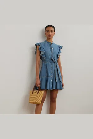 Ralph Lauren Chemisier in denim con volant e cintura