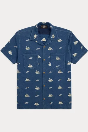 Ralph Lauren Camicia sahariana in piqué con ricami