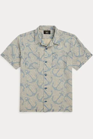Ralph Lauren Camicia sahariana con ancore indaco