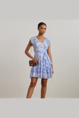 Ralph Lauren Abito a balze in georgette a fiori