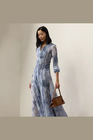 Ralph Lauren Abito Hannes in garza di misto lino