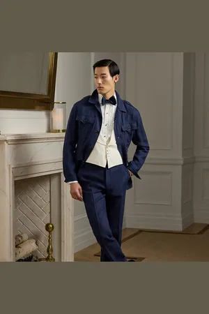 Ralph Lauren Pantaloni Gregory in lino fatti a mano
