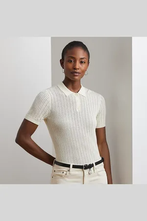 Ralph Lauren Maglia polo in misto cotone a pointelle