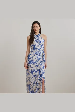 Ralph Lauren Abito halter in georgette stampato