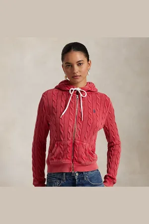 Ralph Lauren Felpa a trecce con cappuccio e cerniera
