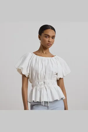 Ralph Lauren Camicetta a peplo in voile di cotone