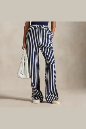Ralph Lauren Pantaloni a gamba larga in misto seta