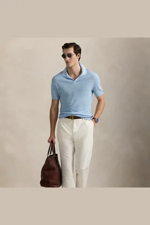 Ralph Lauren Pantaloni in cotone e lino irregolare