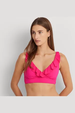 Ralph Lauren Top da bikini con scollo a V e volant