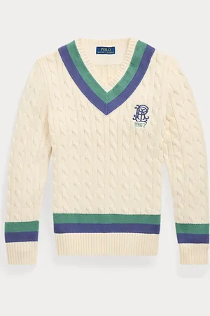 Ralph Lauren Maglia da cricket in cotone con ricami