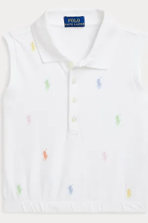 Ralph Lauren Polo senza maniche in piqué di cotone