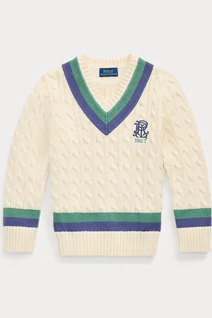 Ralph Lauren Maglia da cricket in cotone con ricami
