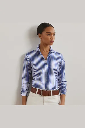 Ralph Lauren Camicia in popeline a righe Classic-Fit