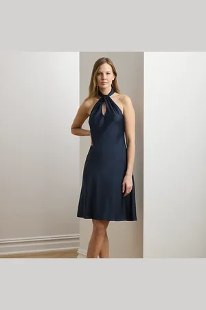 Ralph Lauren Abito da cocktail halter in charmeuse