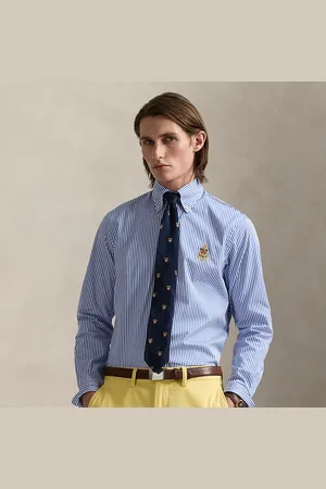 Ralph Lauren Camicia in popeline a righe Classic-Fit