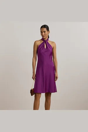 Ralph Lauren Abito da cocktail halter in charmeuse