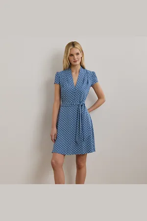 Ralph Lauren Abito a maniche corte con cintura e pois