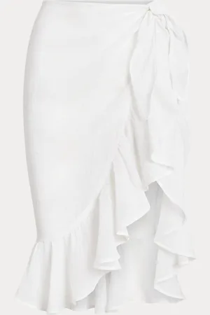 Ralph Lauren Copricostume in cotone e lino con volant