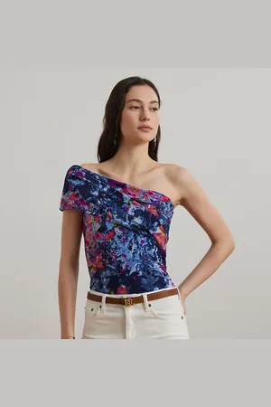 Ralph Lauren Top monospalla in jersey stampato