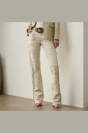 Ralph Lauren Pantaloni Annabeth in camoscio decorati