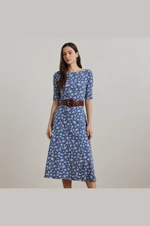 Ralph Lauren Petite - Abito medio in cotone stretch a fiori
