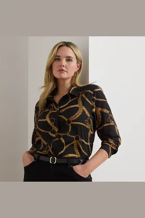 Ralph Lauren Taglie Plus - Camicia in crêpe stampata Classic-Fit