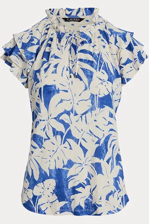Ralph Lauren Top in jersey con stampa foglie di palma