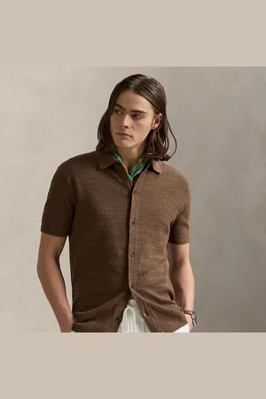 Ralph Lauren Maglia a camicia in cotone e lino