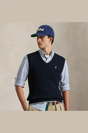Ralph Lauren Gilet in maglia di cotone a trecce
