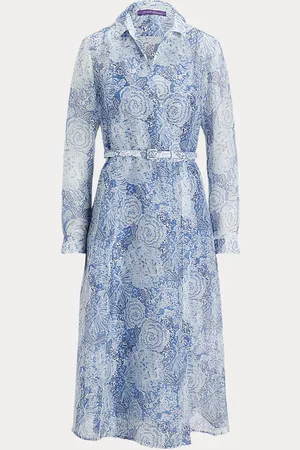 Ralph Lauren Abito Aniyah in garza di lino a fiori