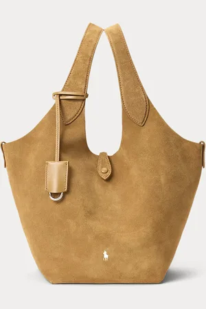 Ralph Lauren Tote Polo Play media in camoscio