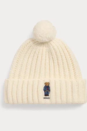 Ralph Lauren Berretto Polo Bear a coste con pompon