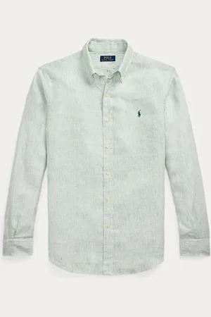 Ralph Lauren Camicia in lino a righe Custom-Fit